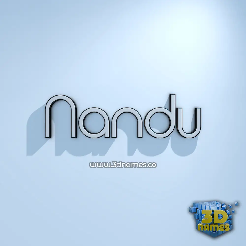 nandu in White Logo Cold style - 3D name wallpaper