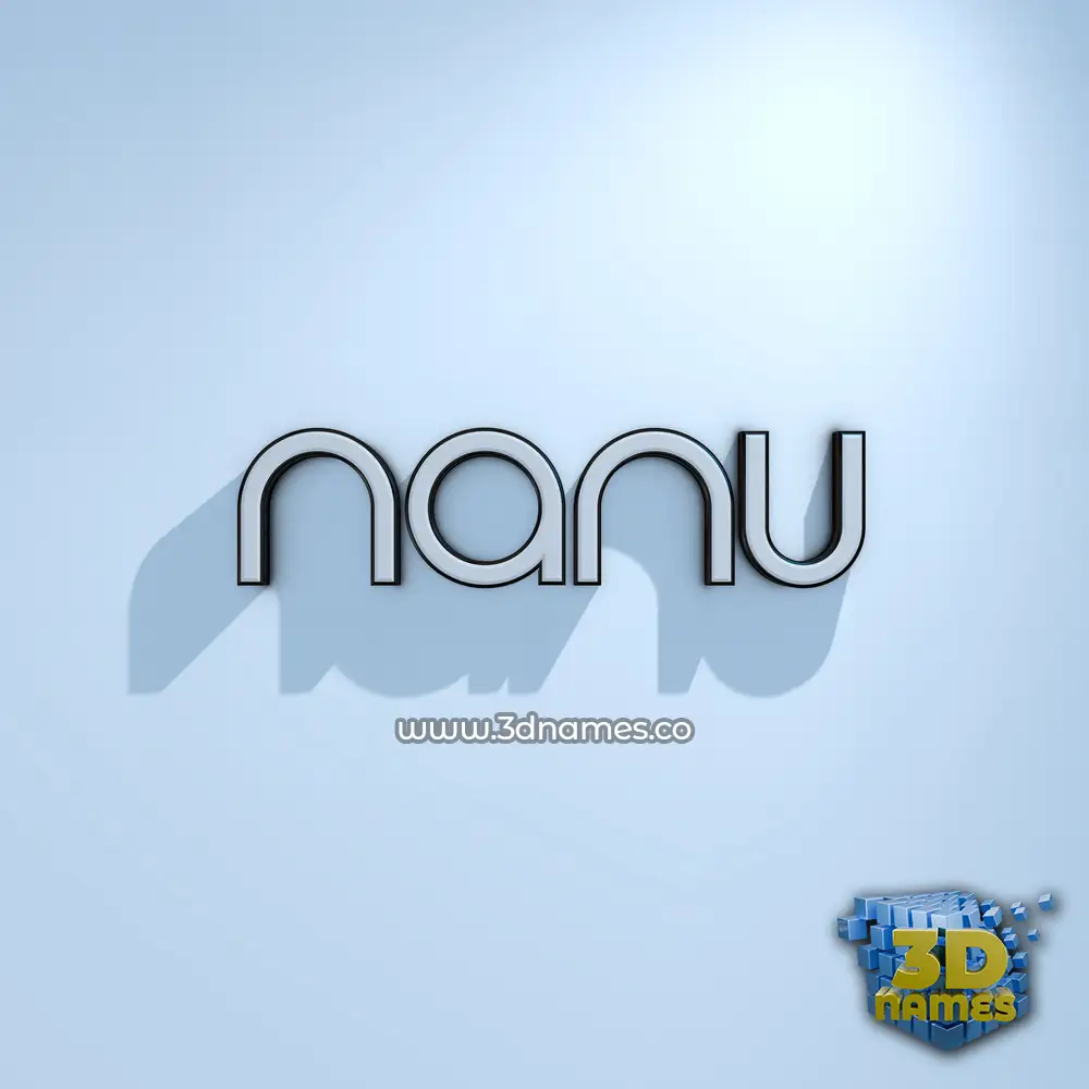 nanu in White Logo Cold style - 3D name wallpaper