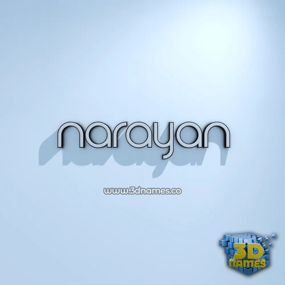 narayan in White Logo Cold style - 3D name wallpaper