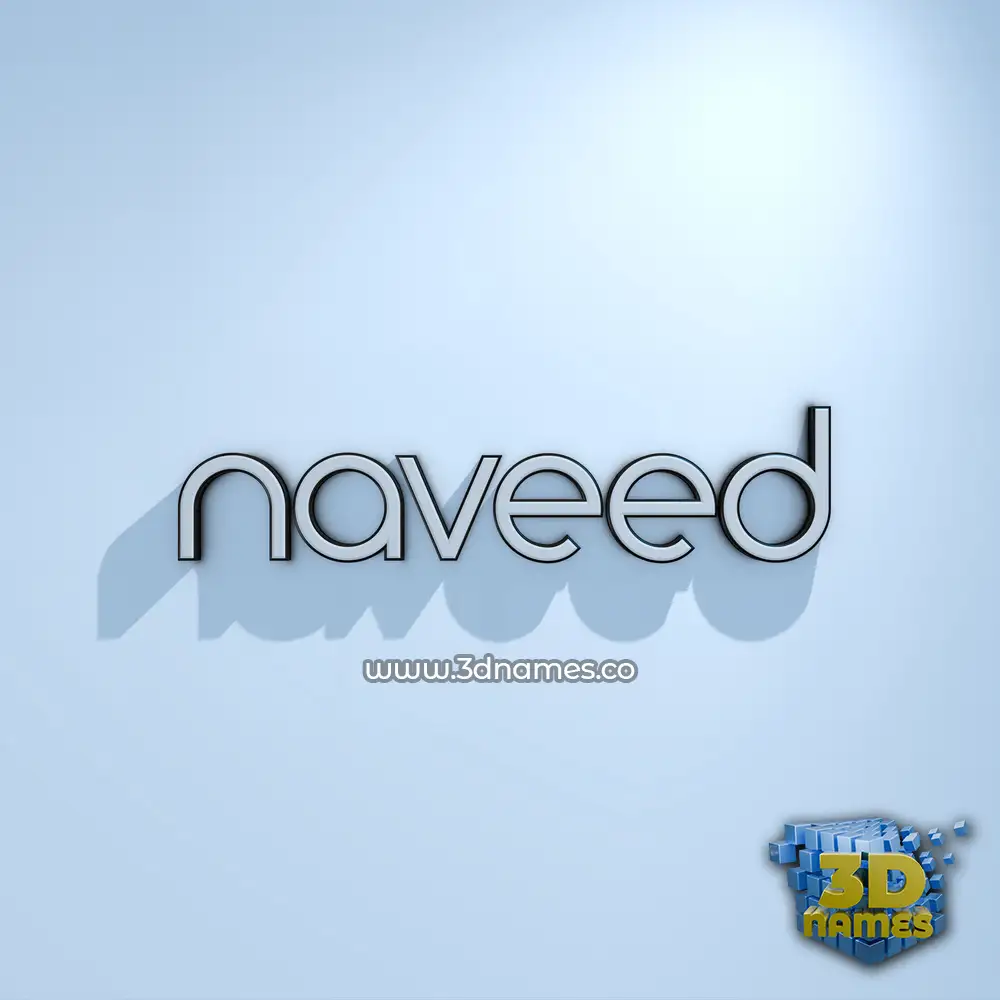 naveed in White Logo Cold style - 3D name wallpaper
