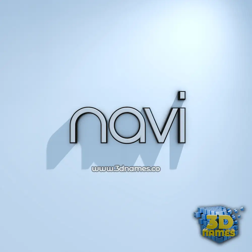 navi in White Logo Cold style - 3D name wallpaper