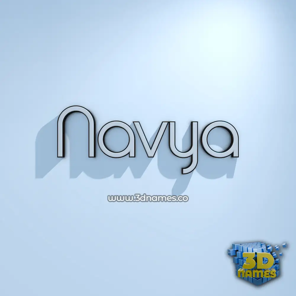 navya in White Logo Cold style - 3D name wallpaper