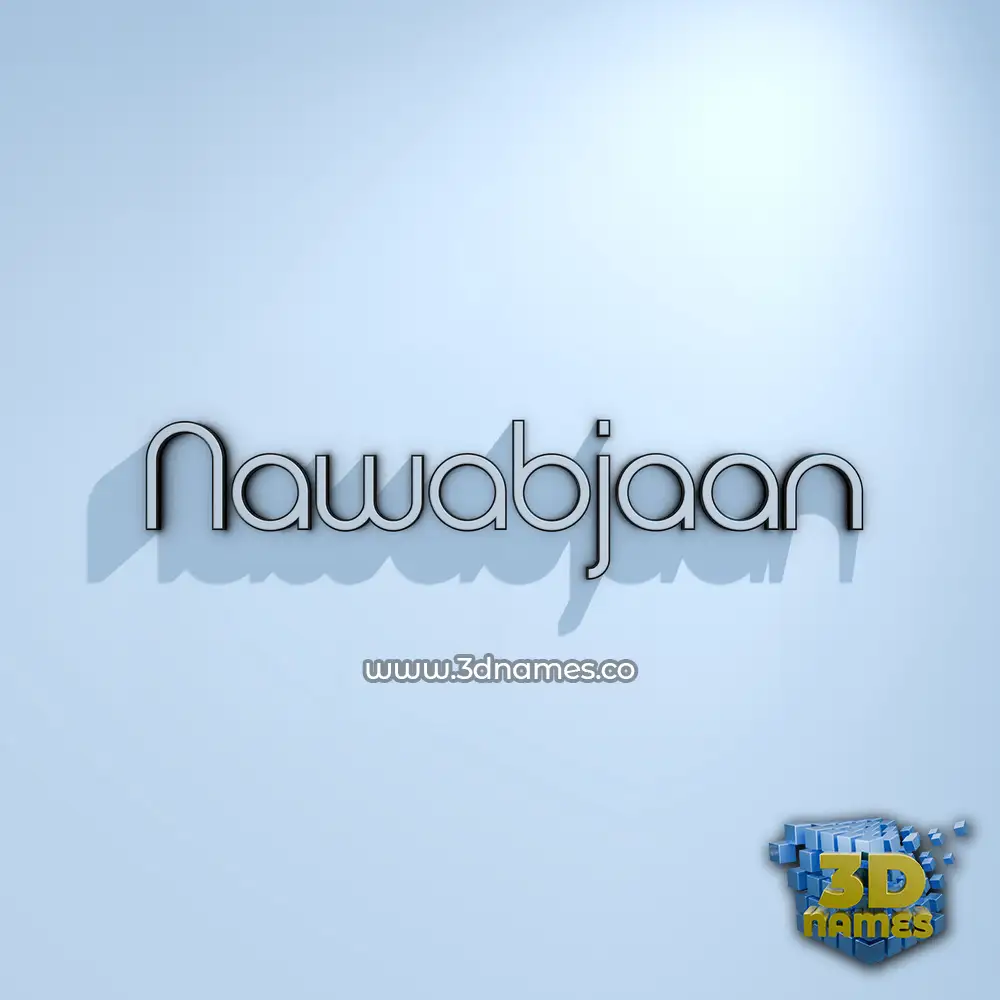 nawabjaan in White Logo Cold style - 3D name wallpaper