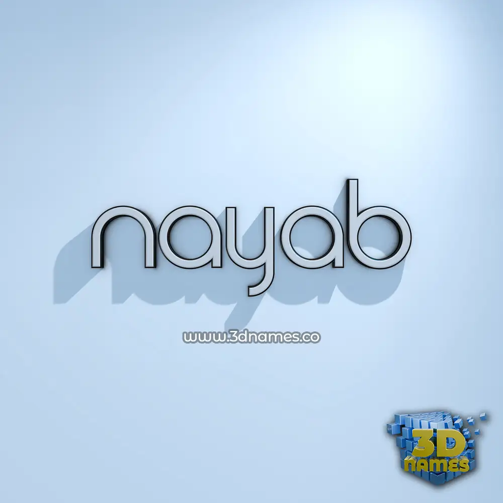 nayab in White Logo Cold style - 3D name wallpaper