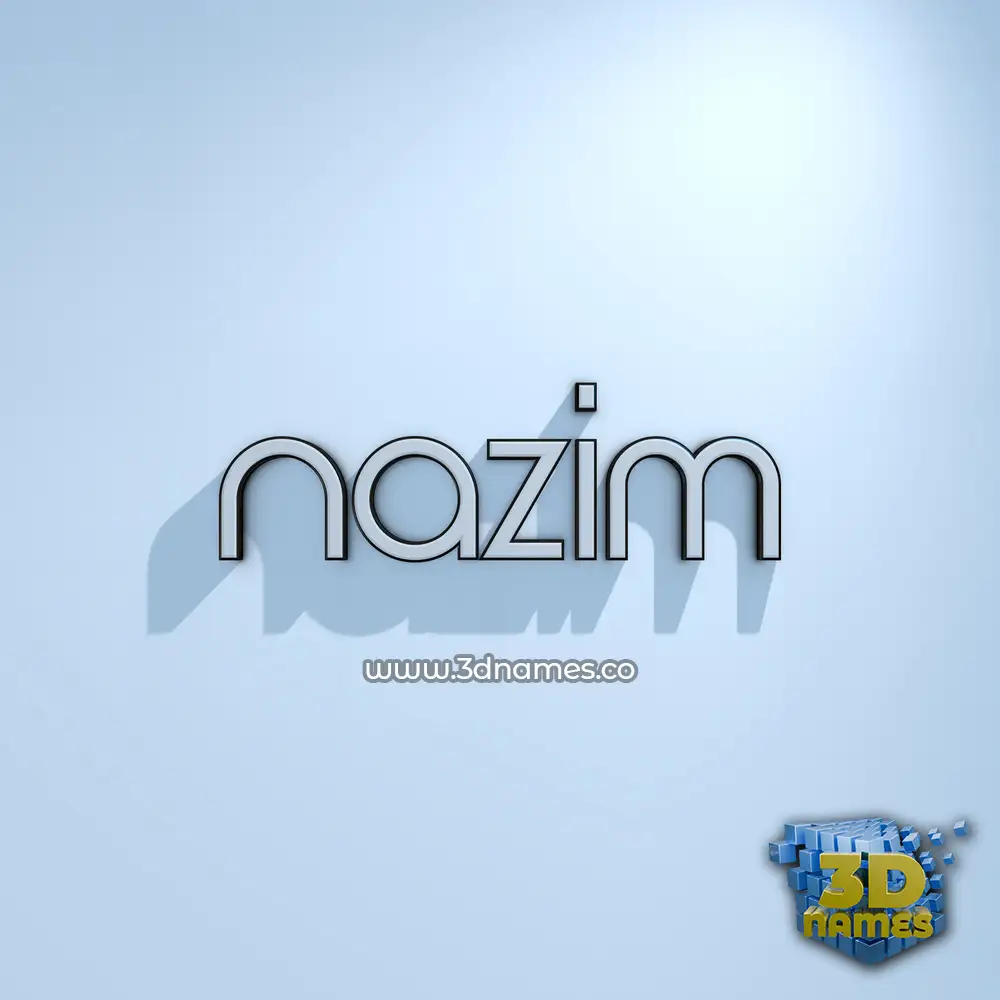 nazim in White Logo Cold style - 3D name wallpaper