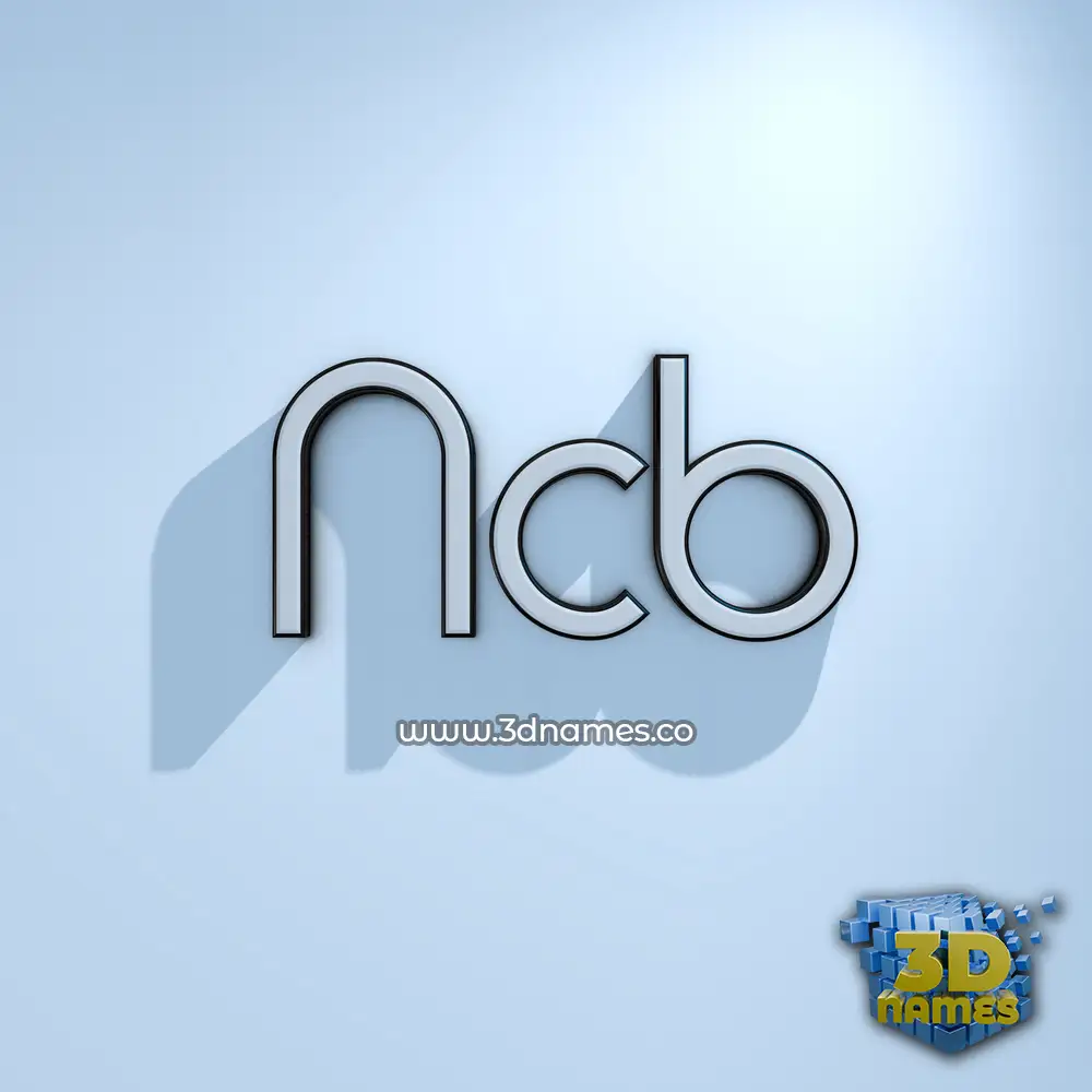 ncb in White Logo Cold style - 3D name wallpaper
