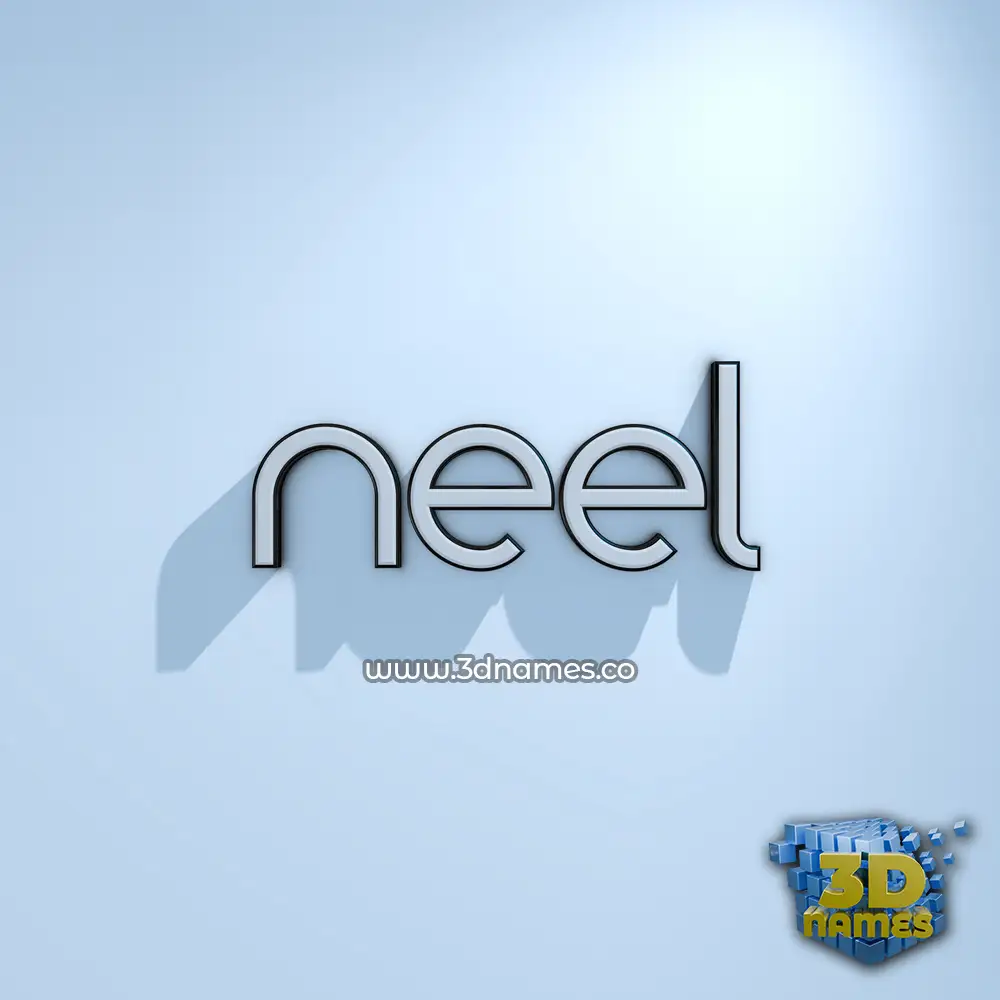 neel in White Logo Cold style - 3D name wallpaper