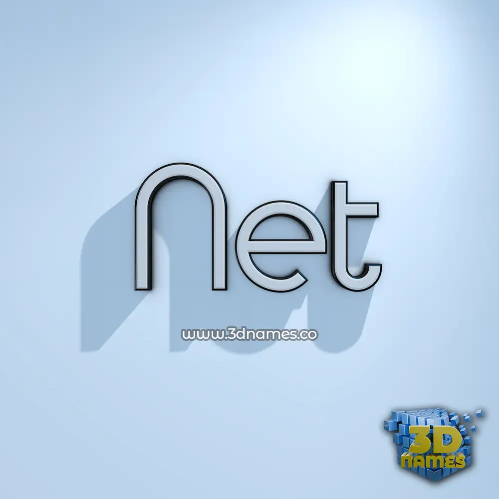 net in White Logo Cold style - 3D name wallpaper