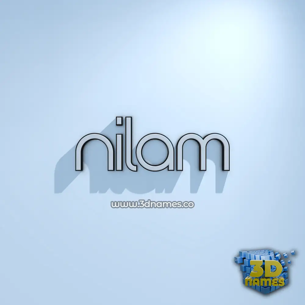 nilam in White Logo Cold style - 3D name wallpaper