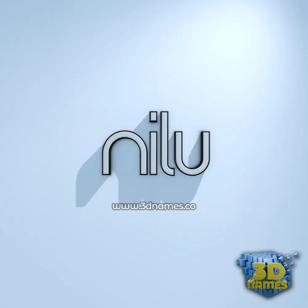 nilu in White Logo Cold style - 3D name wallpaper
