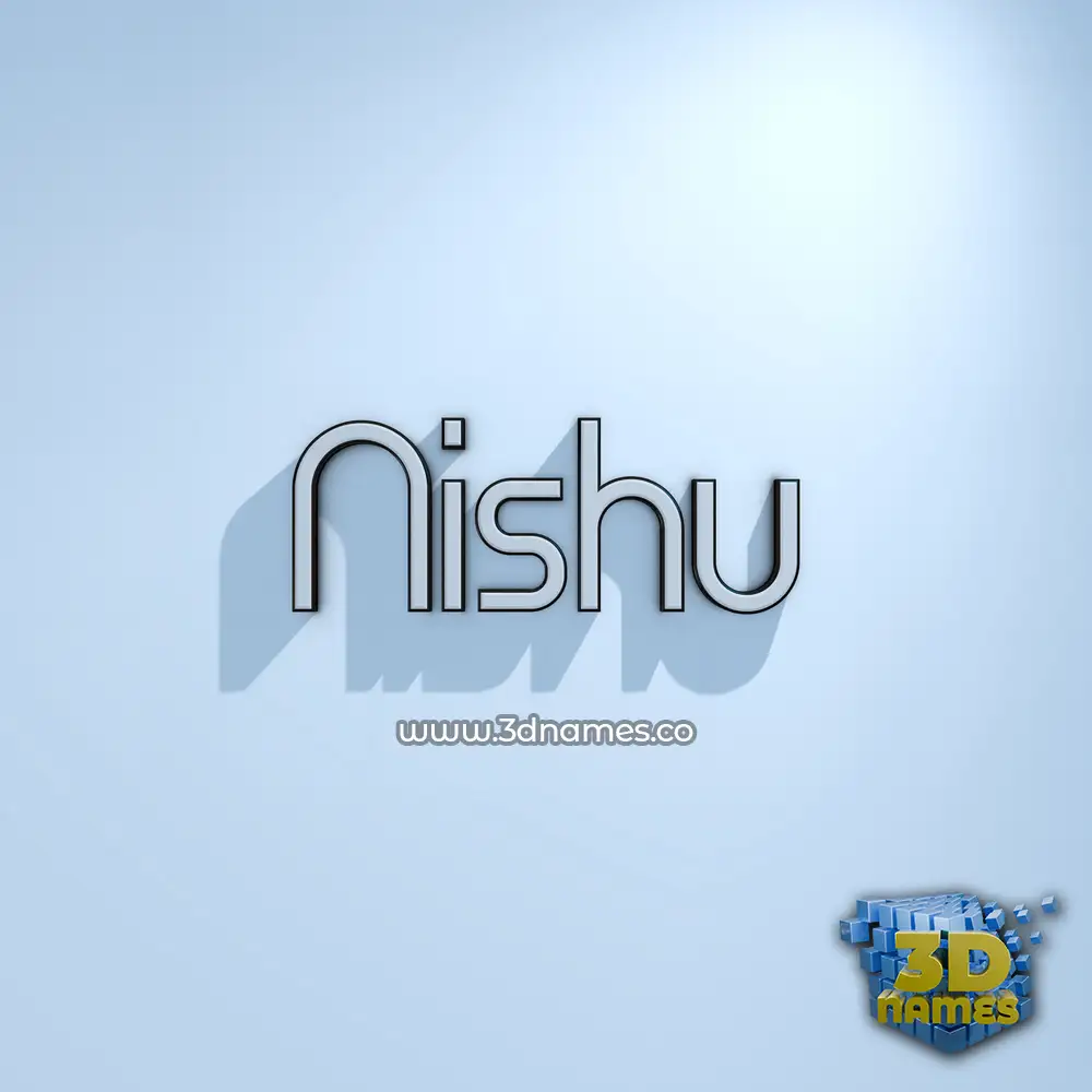 nishu in White Logo Cold style - 3D name wallpaper