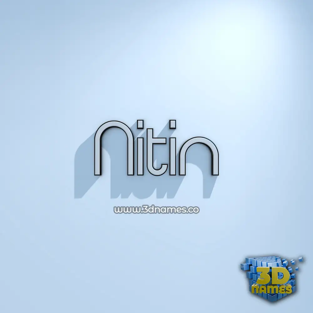 nitin in White Logo Cold style - 3D name wallpaper