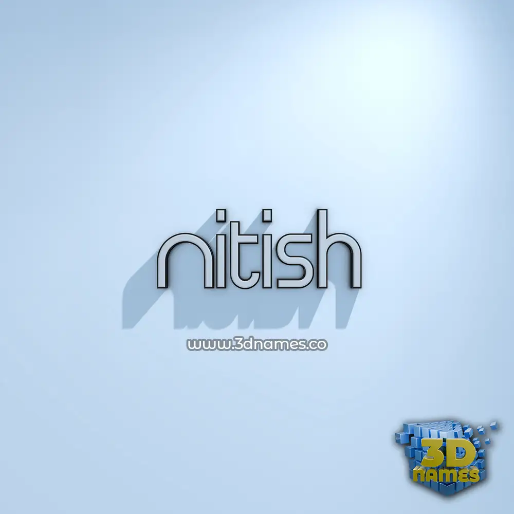 nitish in White Logo Cold style - 3D name wallpaper