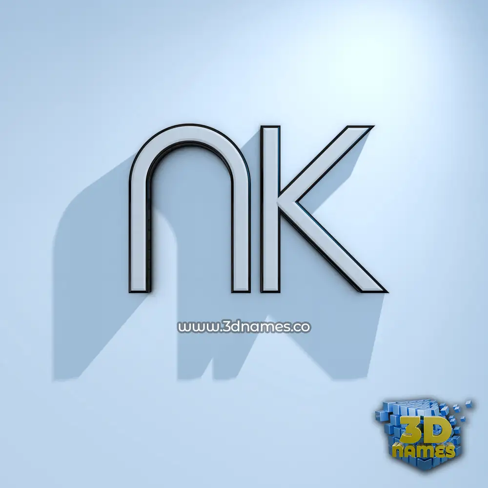 nk in White Logo Cold style - 3D name wallpaper