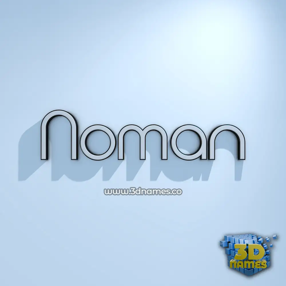 noman in White Logo Cold style - 3D name wallpaper