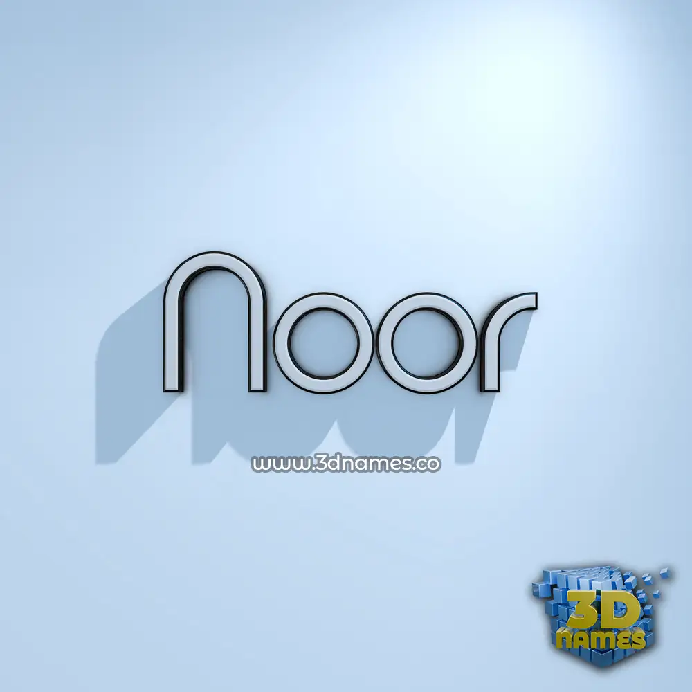 noor in White Logo Cold style - 3D name wallpaper