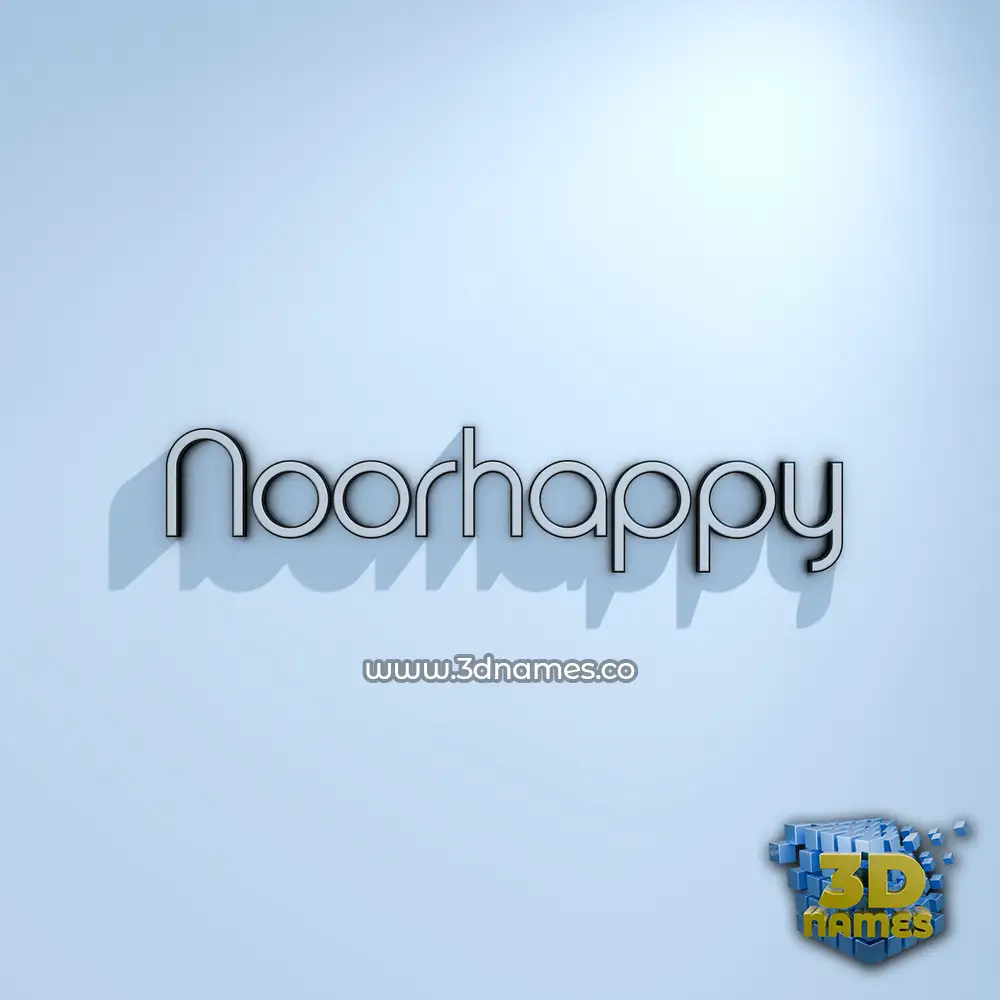 noorhappy in White Logo Cold style - 3D name wallpaper