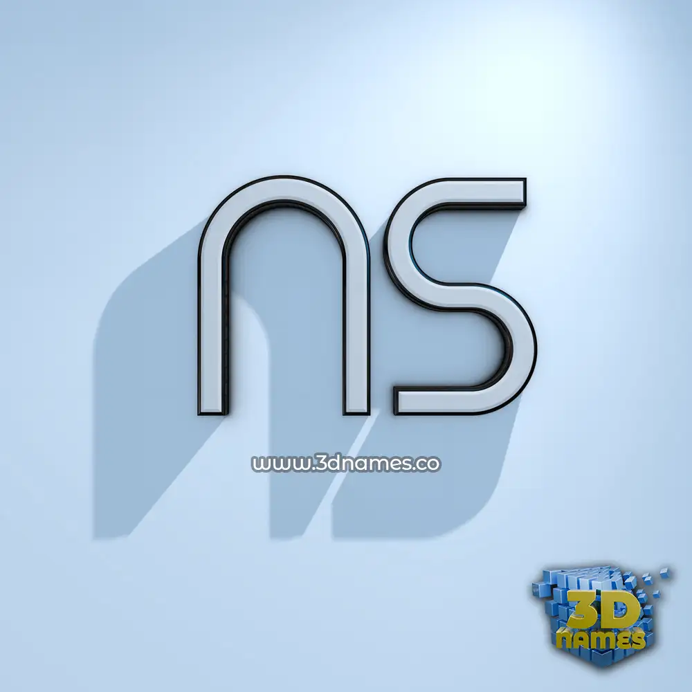 ns in White Logo Cold style - 3D name wallpaper