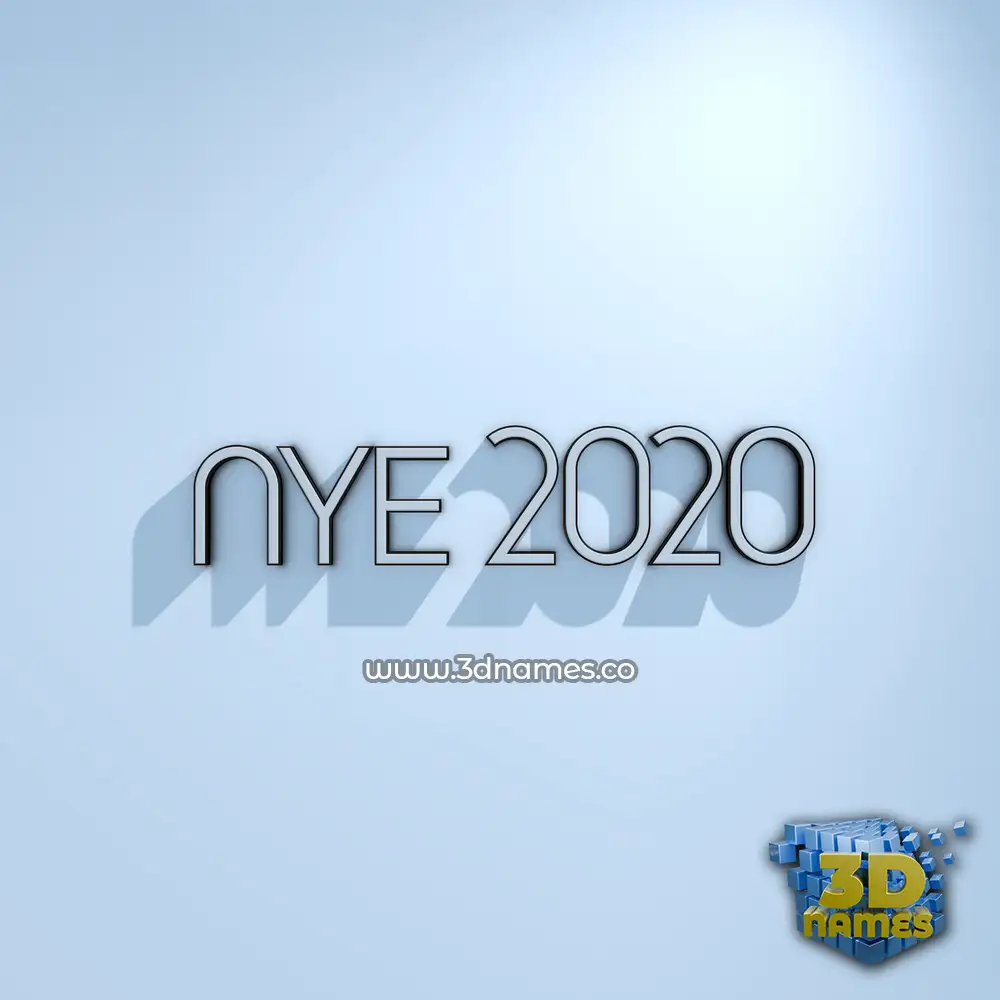 nye 2020 in White Logo Cold style - 3D name wallpaper