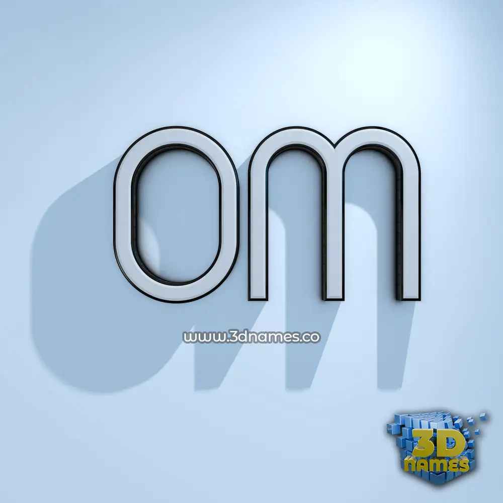 om in White Logo Cold style - 3D name wallpaper