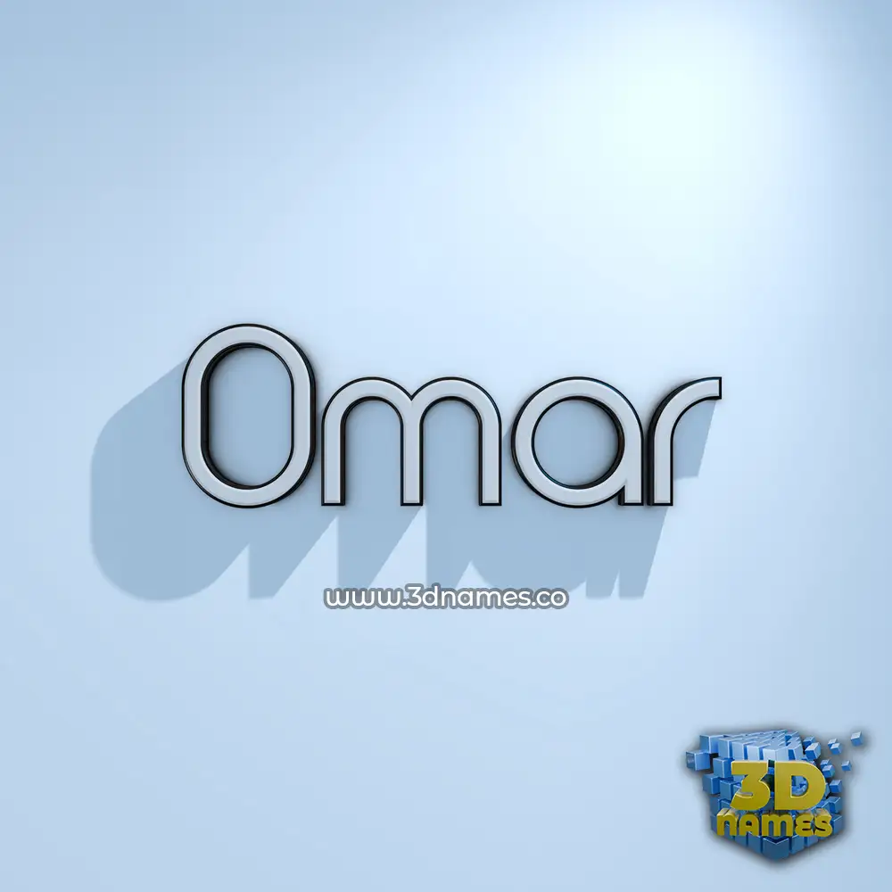 omar in White Logo Cold style - 3D name wallpaper