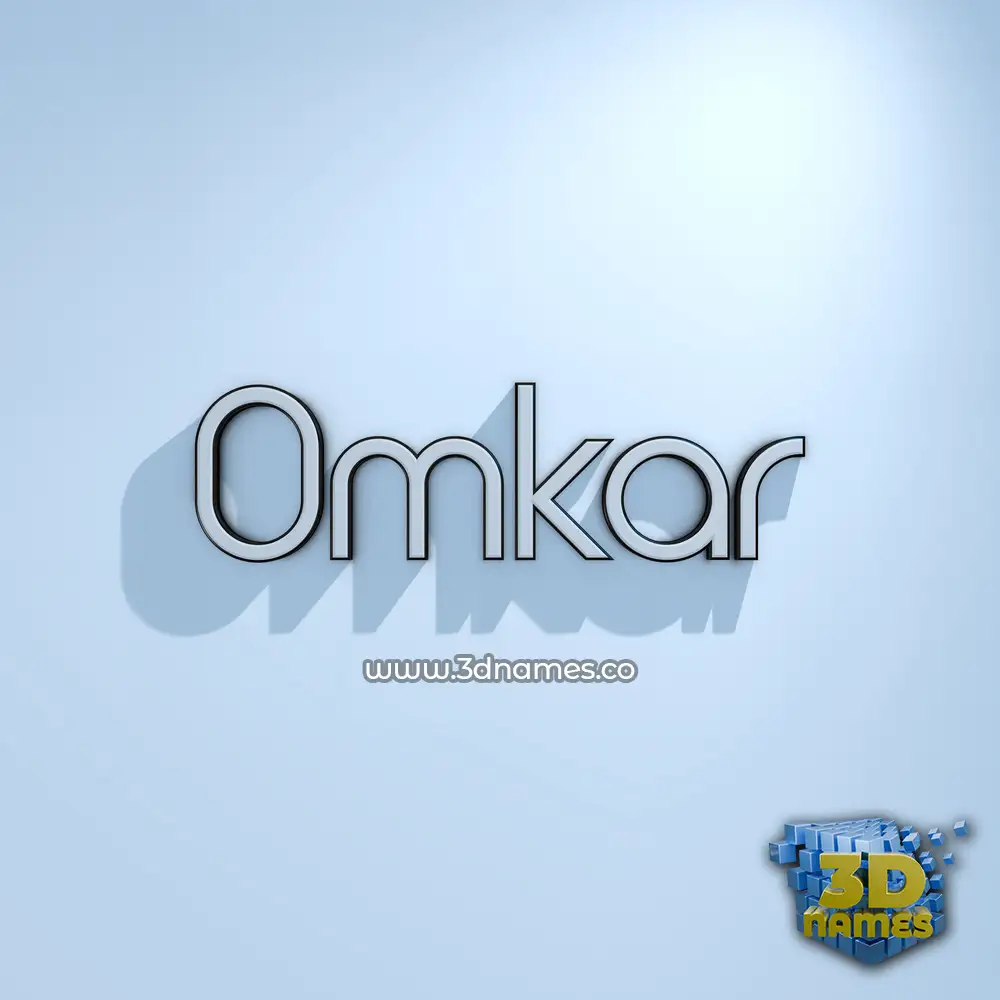 omkar in White Logo Cold style - 3D name wallpaper