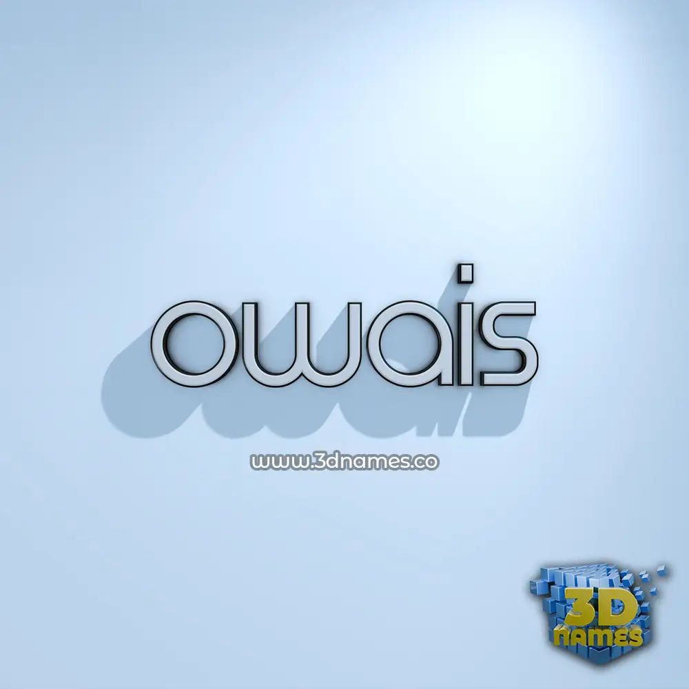 owais in White Logo Cold style - 3D name wallpaper