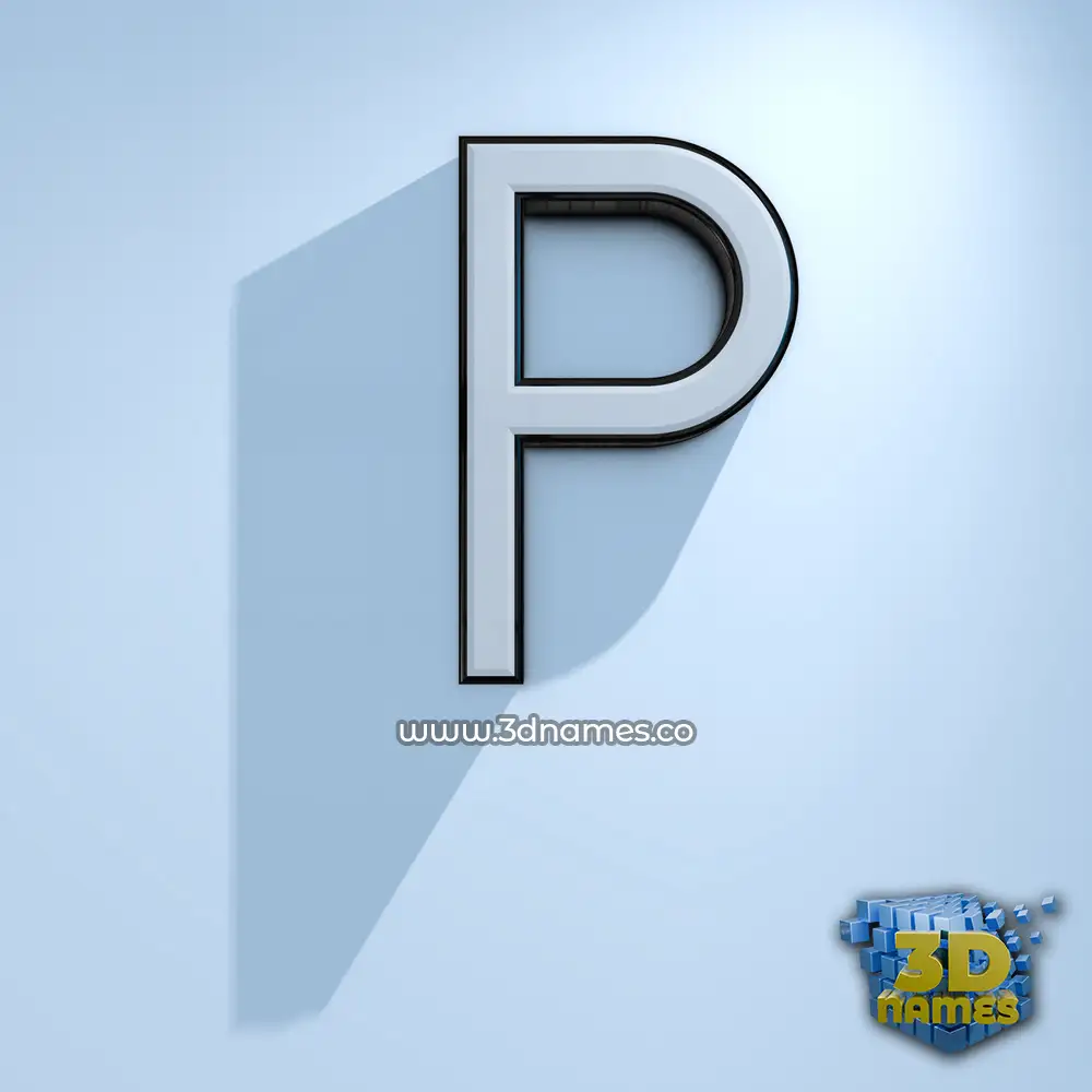 p in White Logo Cold style - 3D name wallpaper