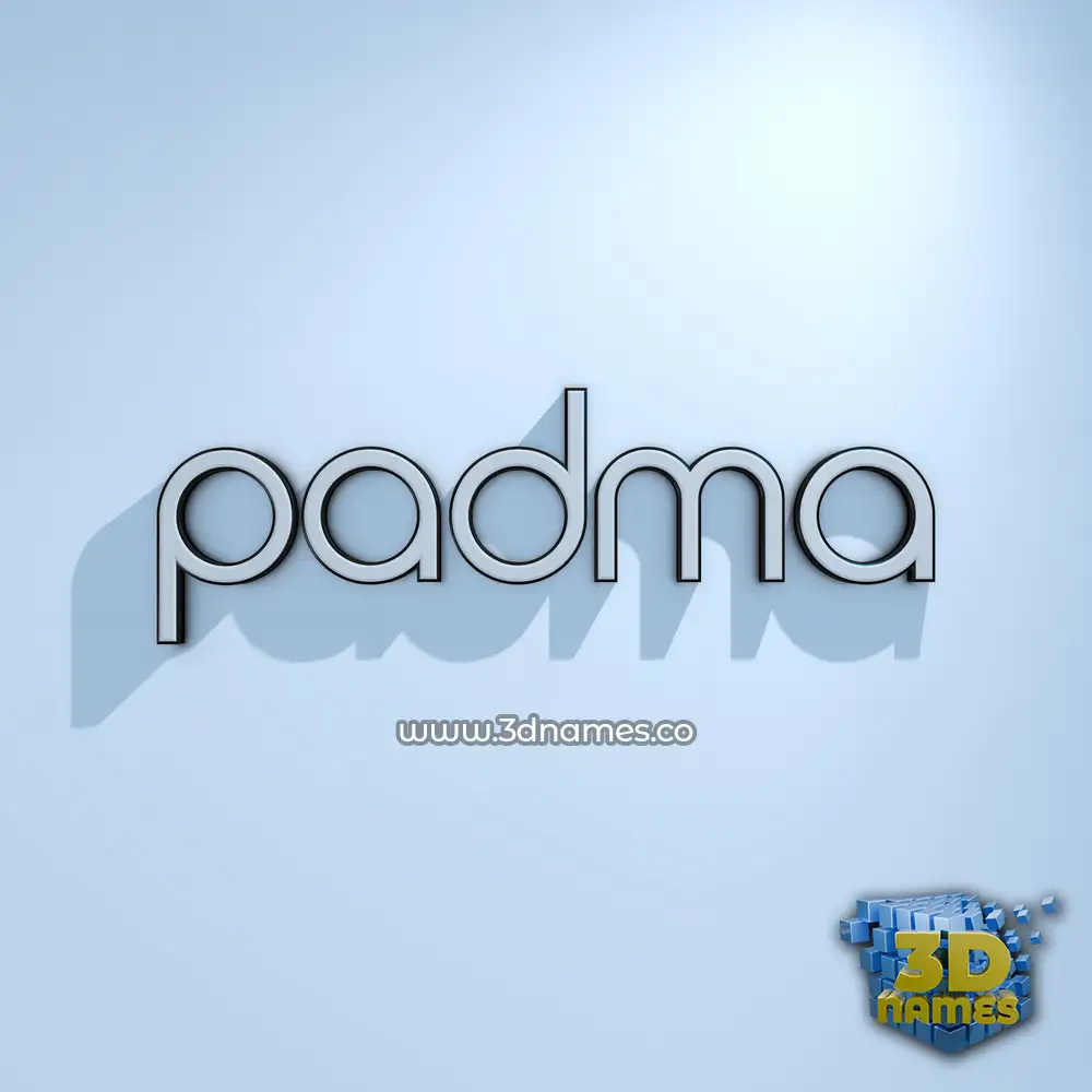 padma in White Logo Cold style - 3D name wallpaper