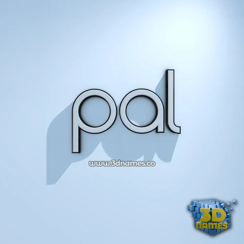 pal in White Logo Cold style - 3D name wallpaper