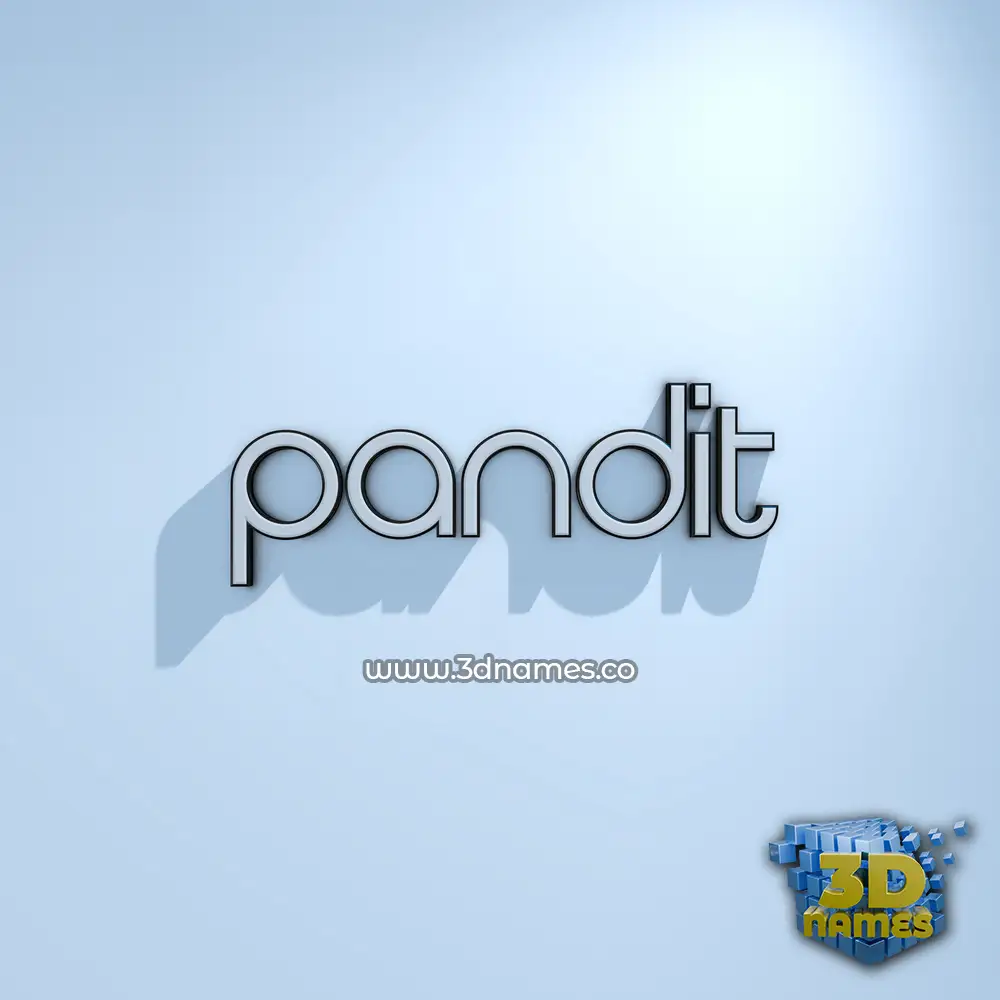 pandit in White Logo Cold style - 3D name wallpaper