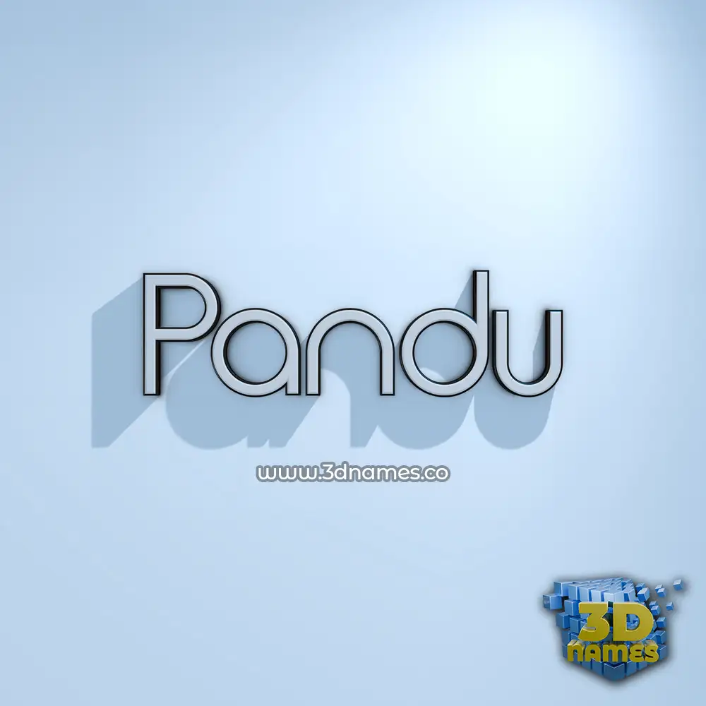 pandu in White Logo Cold style - 3D name wallpaper