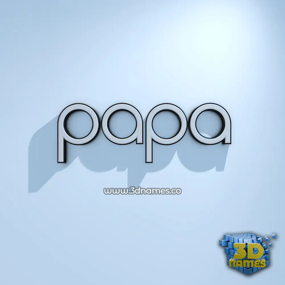 papa in White Logo Cold style - 3D name wallpaper