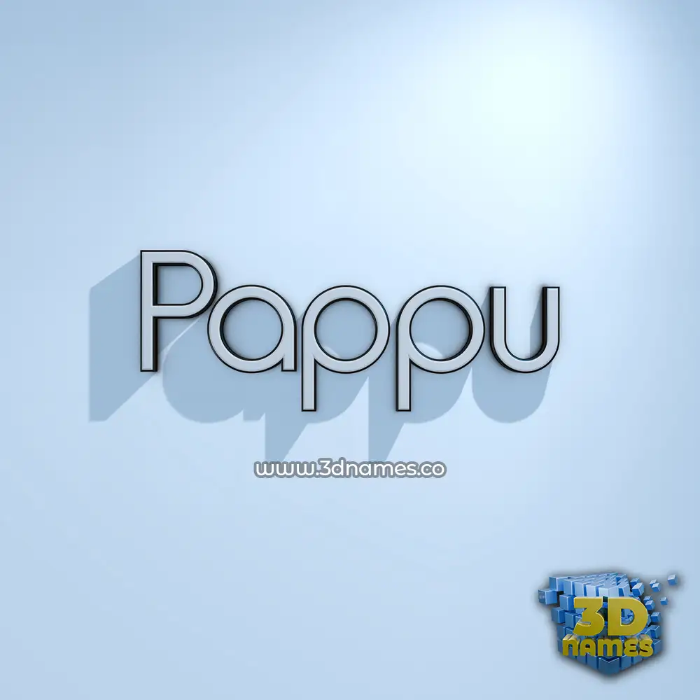 pappu in White Logo Cold style - 3D name wallpaper
