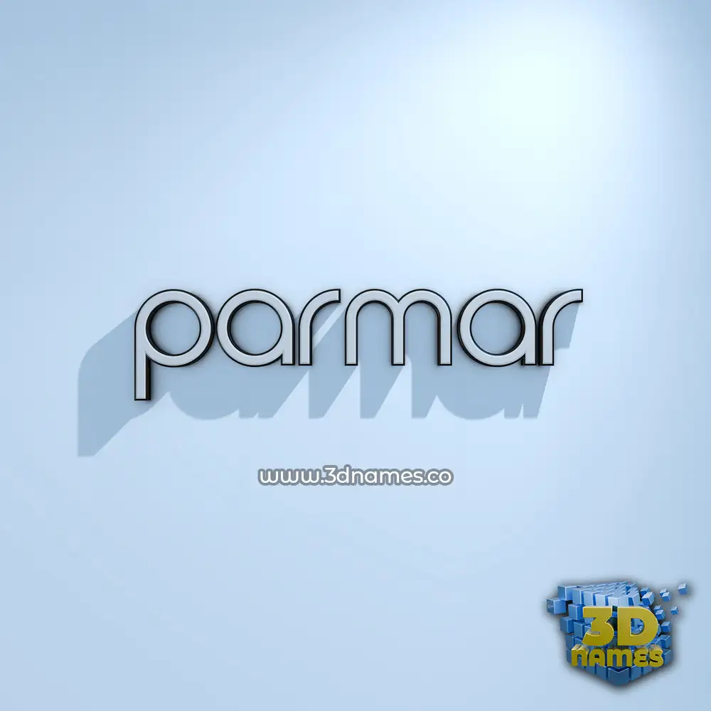 parmar in White Logo Cold style - 3D name wallpaper