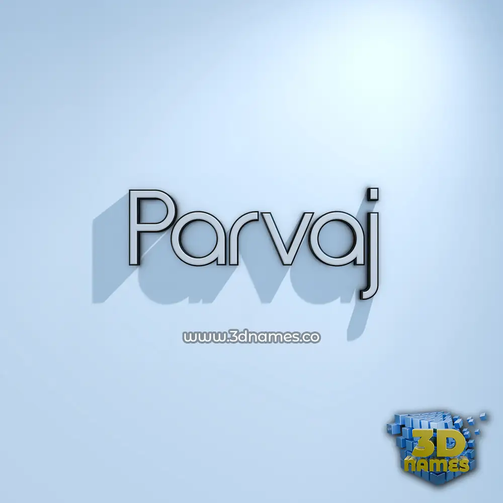 parvaj in White Logo Cold style - 3D name wallpaper