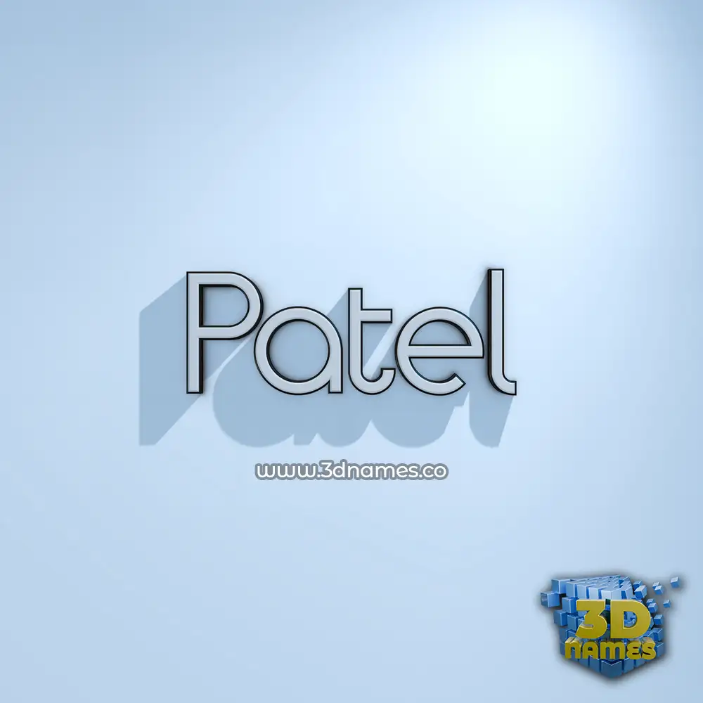 patel in White Logo Cold style - 3D name wallpaper