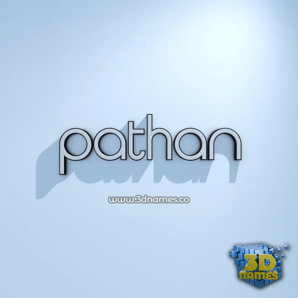 pathan in White Logo Cold style - 3D name wallpaper
