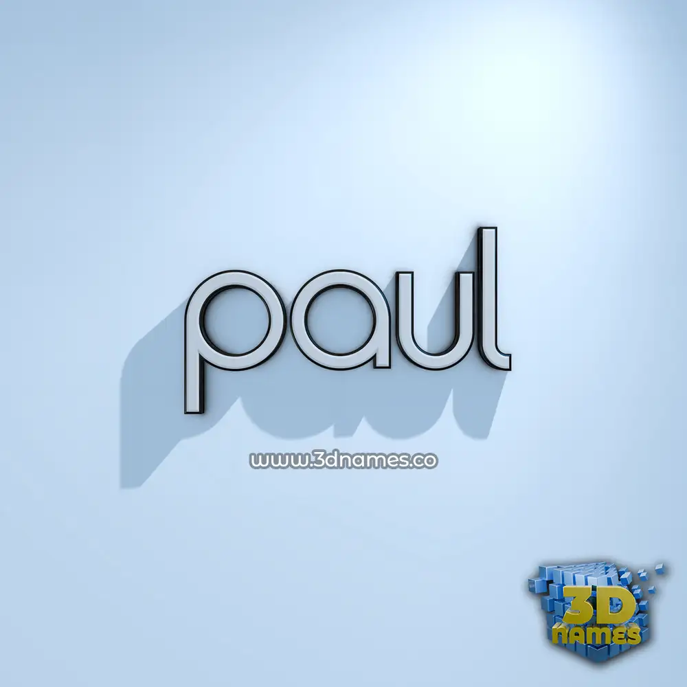 paul in White Logo Cold style - 3D name wallpaper