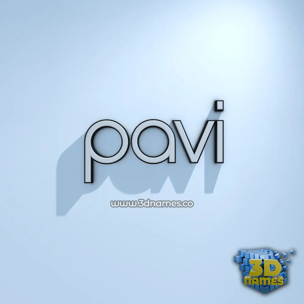 pavi in White Logo Cold style - 3D name wallpaper