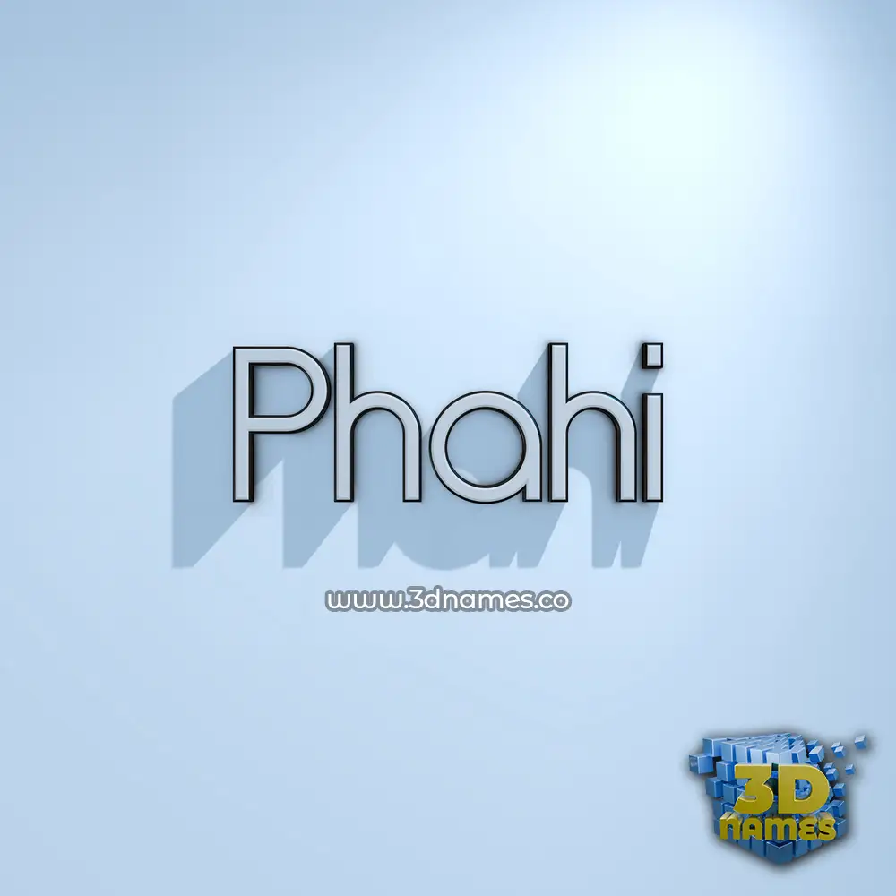 phahi in White Logo Cold style - 3D name wallpaper