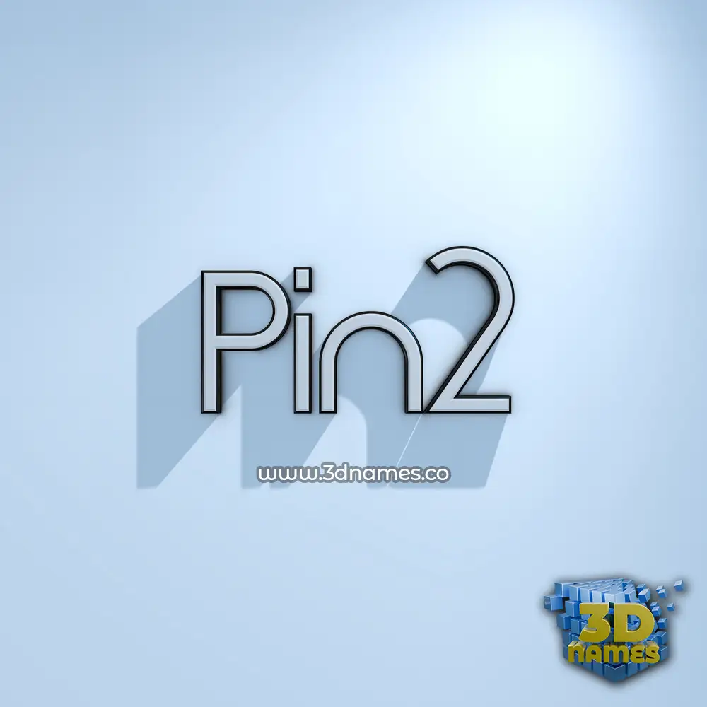 pin2 in White Logo Cold style - 3D name wallpaper