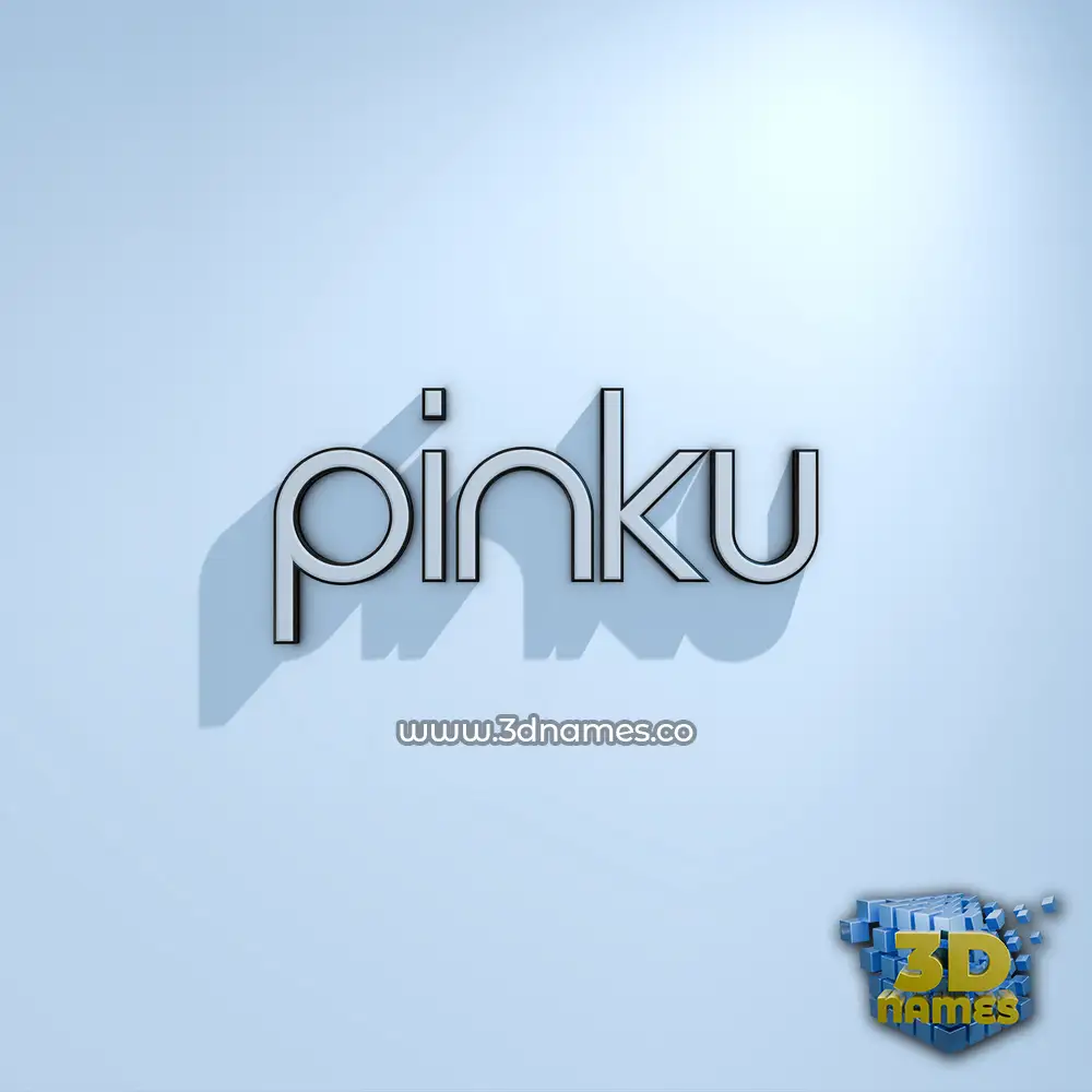 pinku in White Logo Cold style - 3D name wallpaper