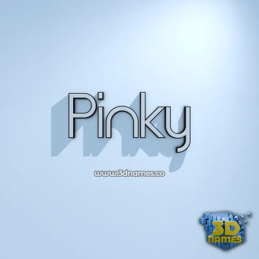 pinky in White Logo Cold style - 3D name wallpaper