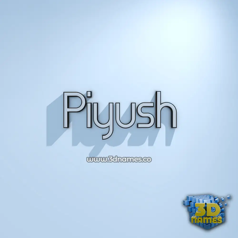 piyush in White Logo Cold style - 3D name wallpaper