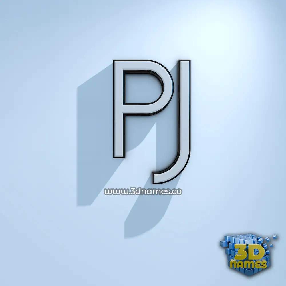 pj in White Logo Cold style - 3D name wallpaper