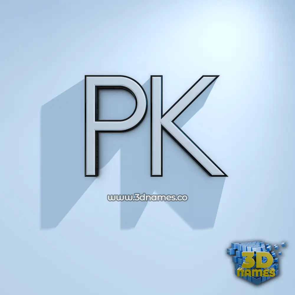 pk in White Logo Cold style - 3D name wallpaper