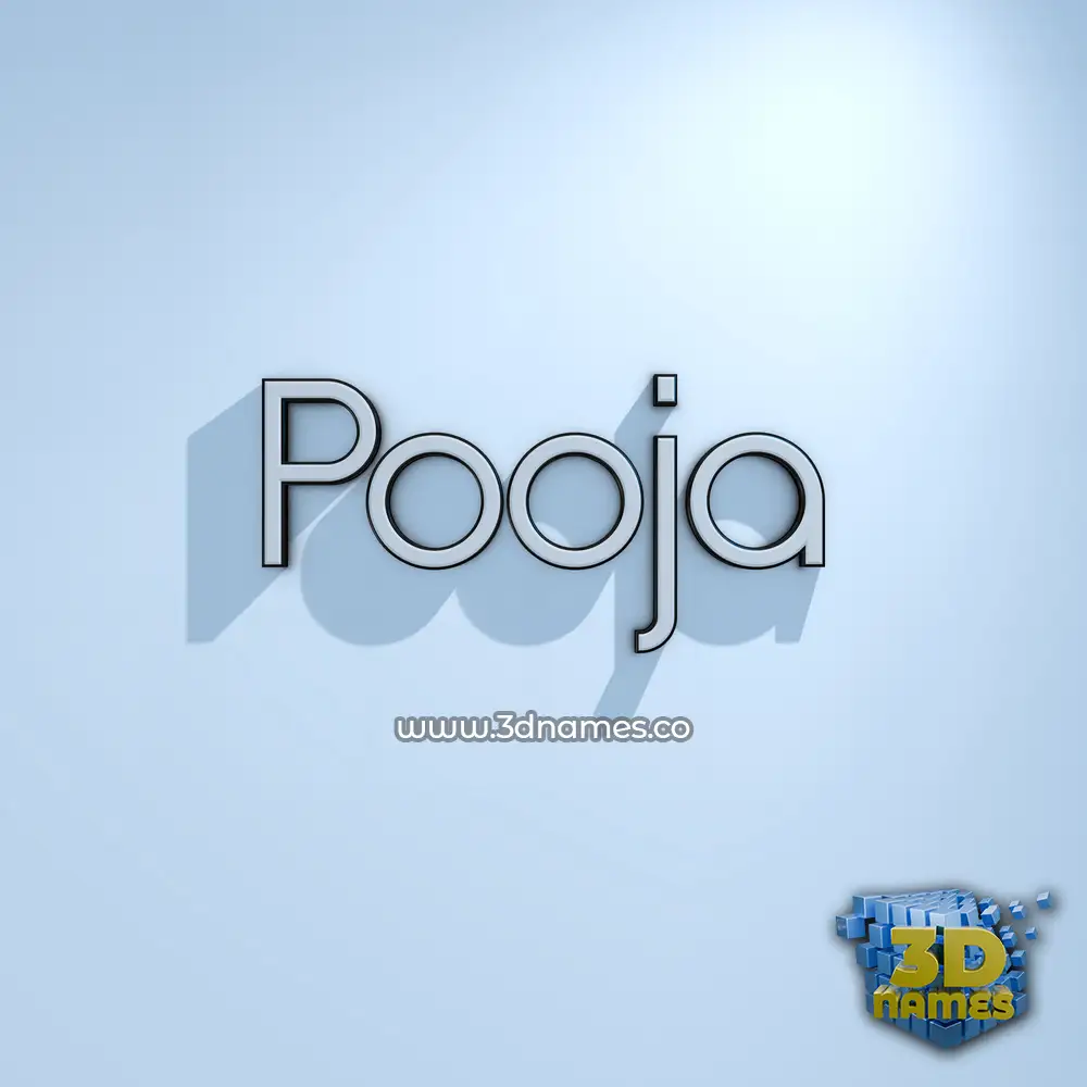 pooja in White Logo Cold style - 3D name wallpaper