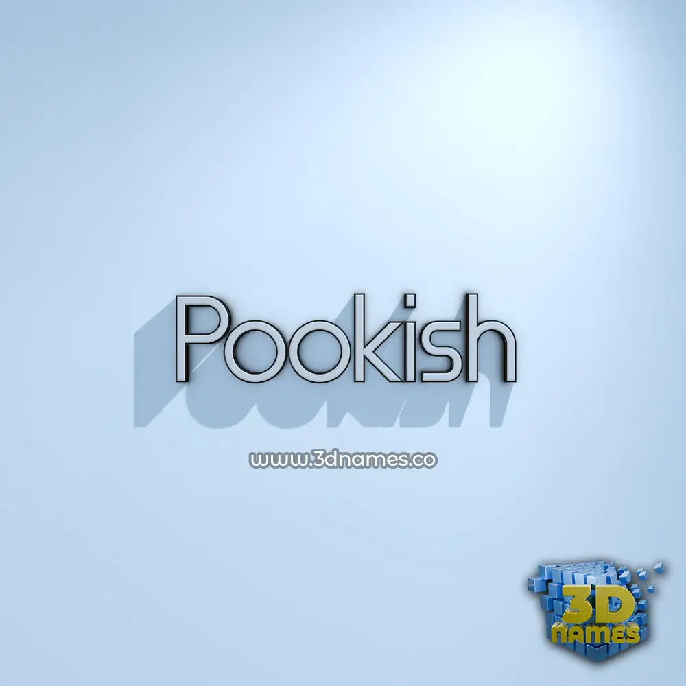 pookish in White Logo Cold style - 3D name wallpaper