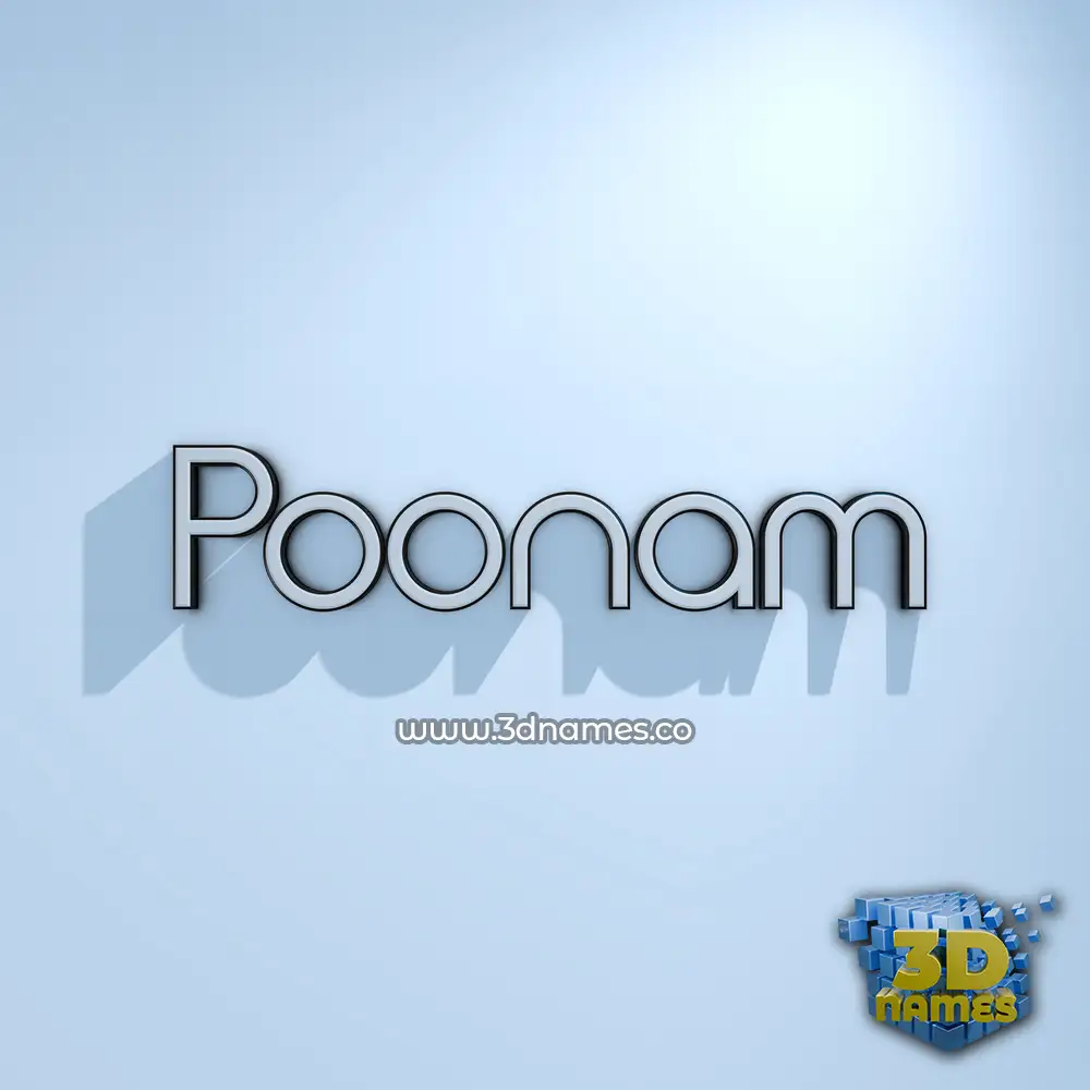 poonam in White Logo Cold style - 3D name wallpaper